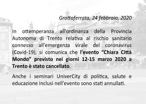 Cittadinanza e città nel Pensiero e nell’azione di Chiara Lubich @ Trento | Trento | Trentino-Alto Adige | Italia