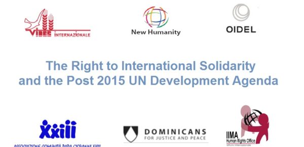 Dichiarazione orale sul Diritto alla Solidarietà Internazionale