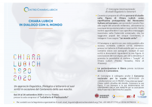 Chiara Lubich en dialogue avec le monde @ La salle des congrès de “Le Gallerie di Piedicastello”
